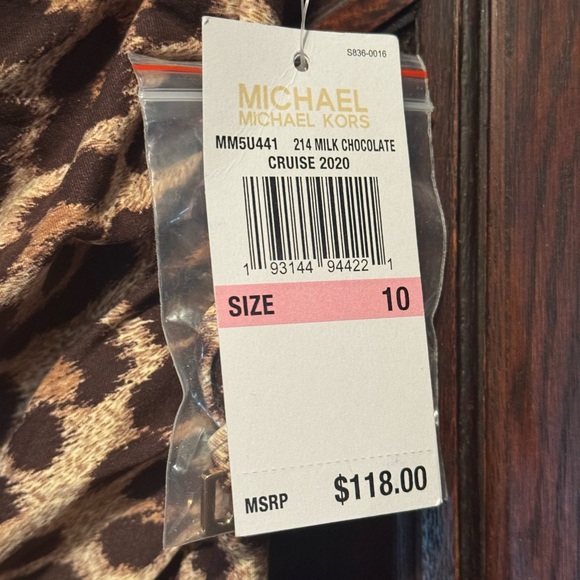 Michael Kors Women’s One Shoulder Swimsuit Leopard Print 10 NWT - Picture 2 of 10